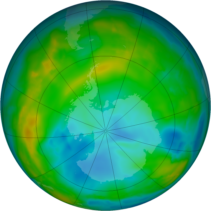 Antarctic ozone map for 03 July 2009